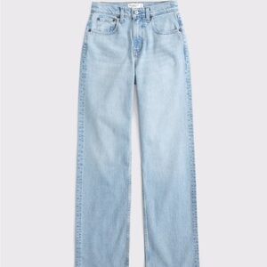 Abercrombie & Fitch High Rise 90s Relaxed Jeans Light Wash Straight-Leg